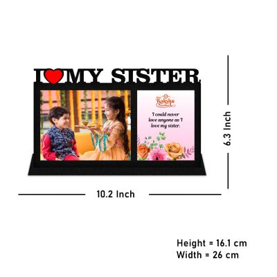 Personalized Photo Frame For Raksha bandha Gift  Customized With Photo & Text  Gift For Brother Sister  Best Gift For Rakhi  Gift For Bhai Dooj (I Love My Sister)